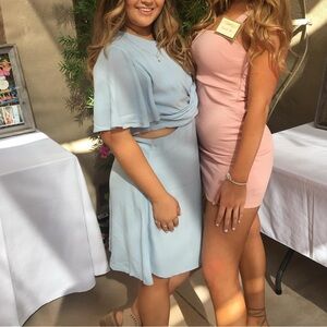 Baby Blue Keyhole Midi Dress